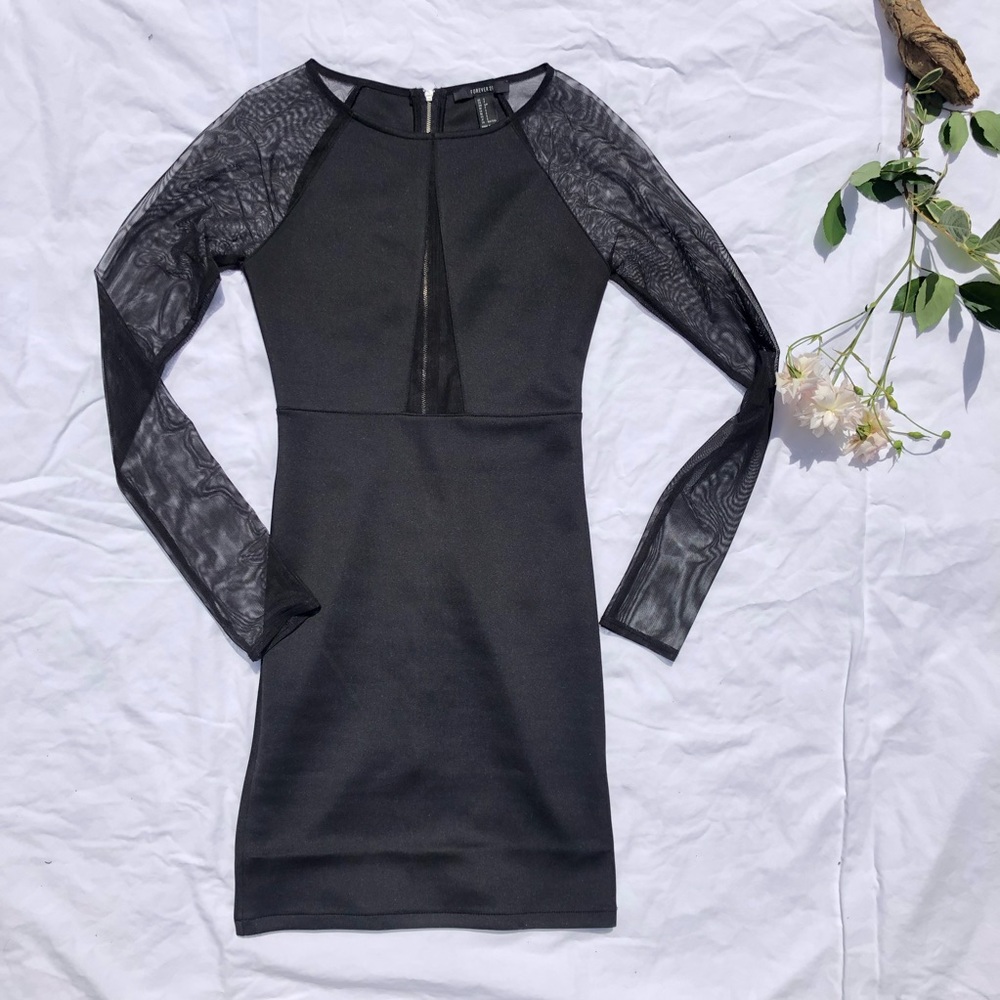 Sheer panel dress